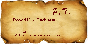 Prodán Taddeus névjegykártya